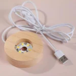 3D Crystal Ball Lamp with Wooden Base - Image 2
