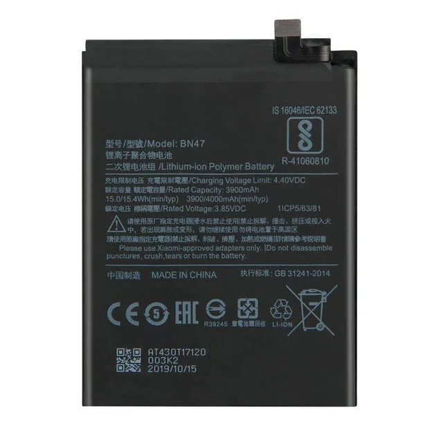 BN47-For-Xiaomi-RedMi6-Pro.webp Replacement Battery BN47 For Xiaomi Redmi 6 Pro 3900 mAh - Image 1