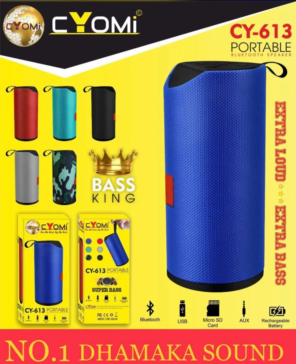 Cyomi-CY613-Portable-Speaker-with-Mobile-Holder.webp Cyomi CY613 Portable Speaker with Mobile Holder - Image 1